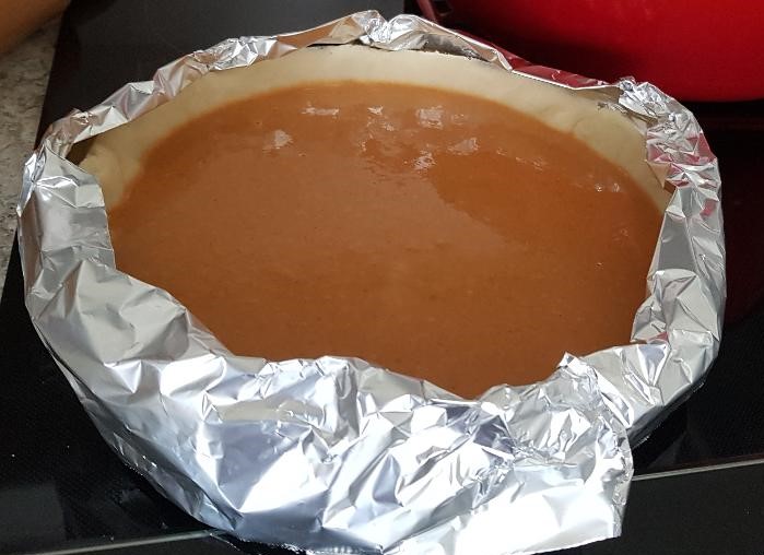 pumpkin pie with foil 2